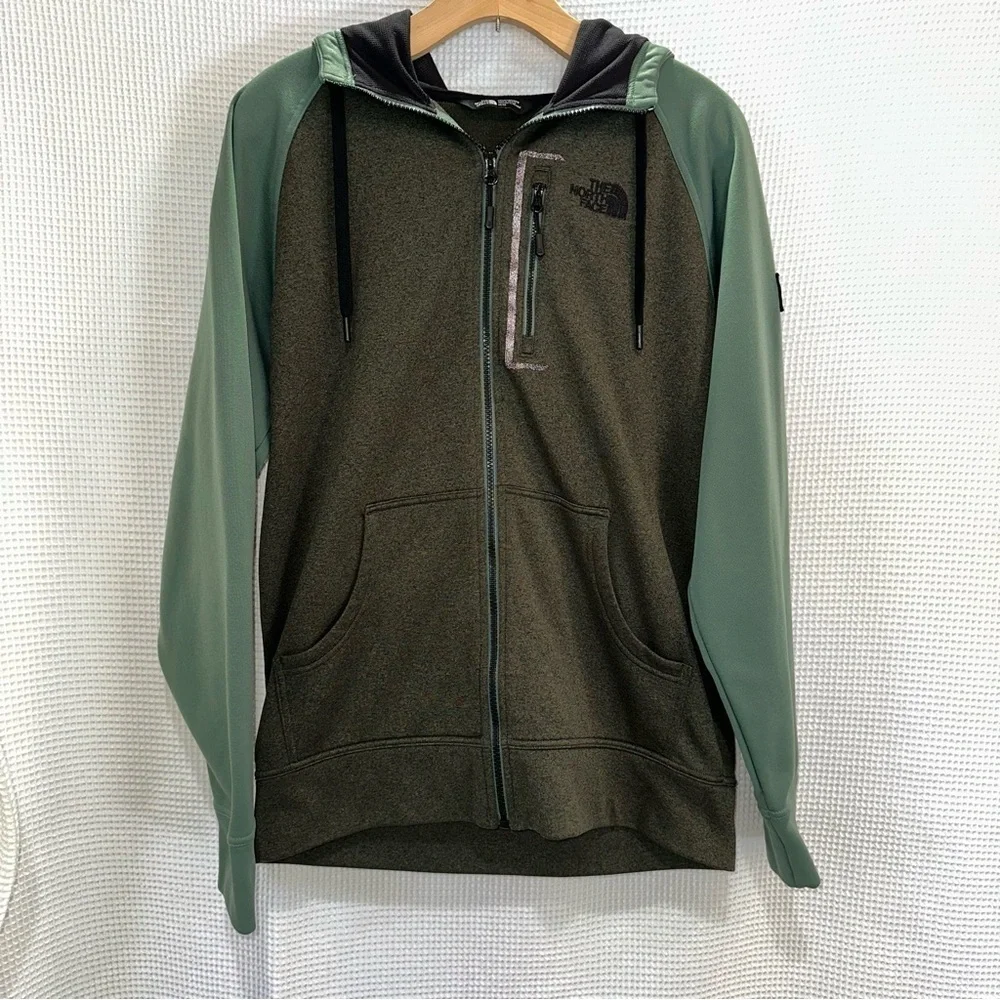 The North Face Men's Medium Mack Mays Full Zip Hoodie Sweatshirt Jacket Green